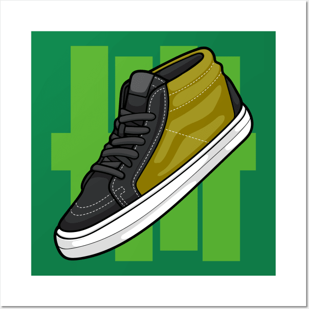 Corduroy Mustard Sneaker Wall Art by milatees